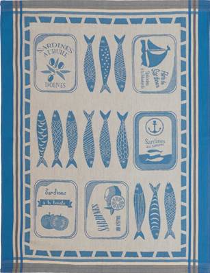 Torchon De Cuisine En Lin Et Coton – 50x70 Cm, Bleu Marine, Lavable 60°C, Boucle De Suspension