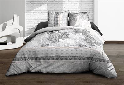 Housse de couette 220x240 + 2 taies <BR>Pur coton 57 fils <BR>Sabana