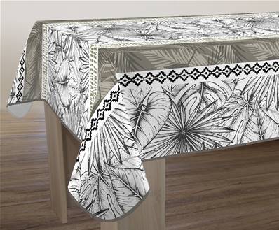 Nappe anti-taches <BR>Feuillage gris