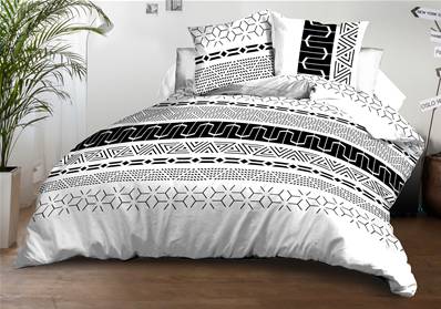 Housse de couette 220x240 + 2 taies <BR>Microfibre <BR>Graphic