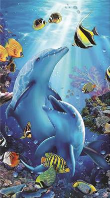 Drap de plage 100x180 cm <BR> Dauphins