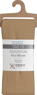 Taie de traversin 45x185<BR>100% coton<BR>Ocre