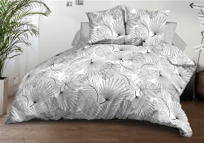 Parure Drap plat + drap-housse 140x190 + 2 Taies <BR>Microfibre <BR>Olinda gris