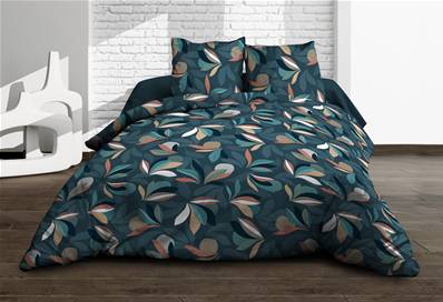 Housse de couette 220x240 + 2 taies <BR>Pur coton 57 fils <BR>Lena