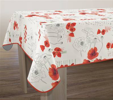 Nappe anti-taches <BR>Poppies rouge