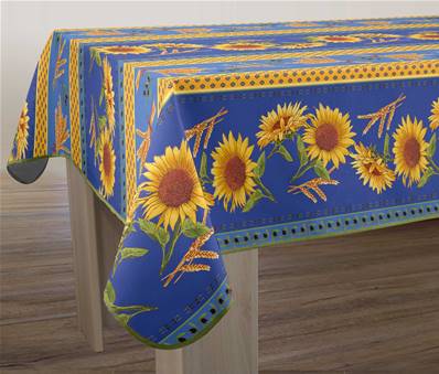 Nappe anti-taches <BR> Tournesol bleu