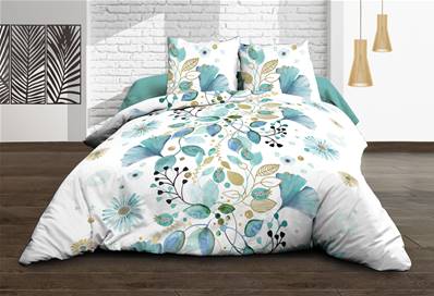 Parure 4 pièces <BR>Pur coton 57 fils <BR>Bloom