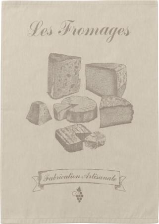 Torchon Jacquard tissé teint 50x70 cm <BR>100% coton qualité supérieure<BR>FROMAGES