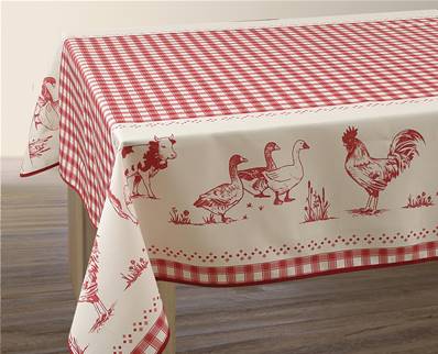nappe anti-taches <BR>Ferme rouge