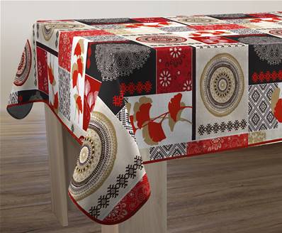 Nappe anti-taches <BR>Patchwork rouge