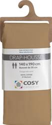 Drap housse 140x190<BR>100% coton<BR>Ocre