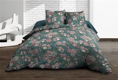 Housse de couette 220x240 + 2 taies <BR>Pur coton 57 fils <BR>Maguy